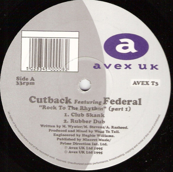 Cutback Featuring Federal : Rock To The Rhythm (12")