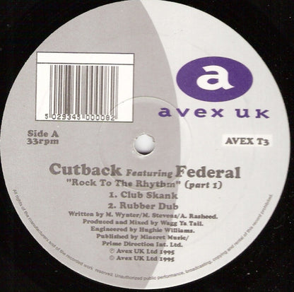 Cutback Featuring Federal : Rock To The Rhythm (12")