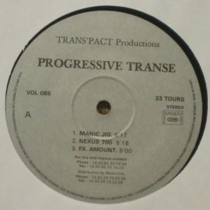 Progressive Transe : Manic Jig (12")