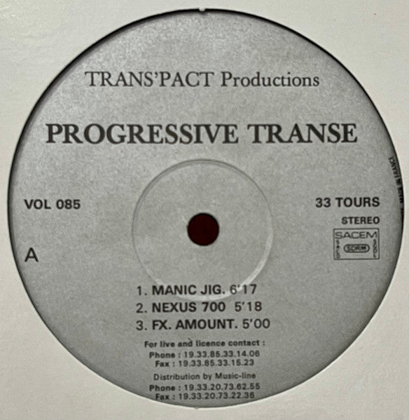 Progressive Transe : Manic Jig (12")