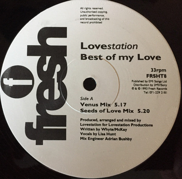 Lovestation : Best Of My Love (12")