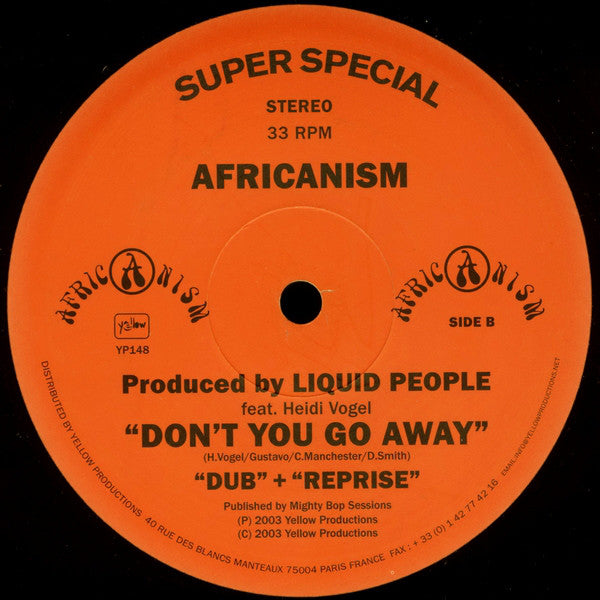 Africanism By Liquid People Feat. Heidi Vogel : Don't You Go Away (12")