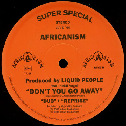 Africanism By Liquid People Feat. Heidi Vogel : Don't You Go Away (12")