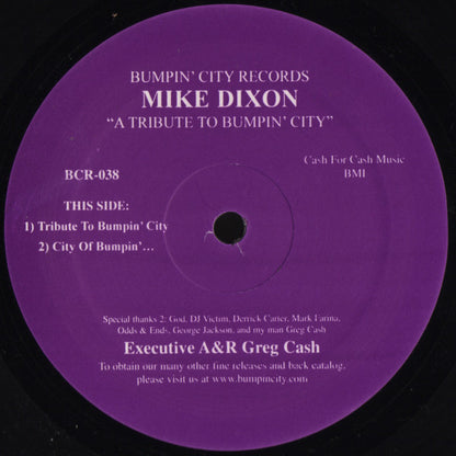 Mike Dixon : A Tribute To Bumpin City (12", S/Sided)