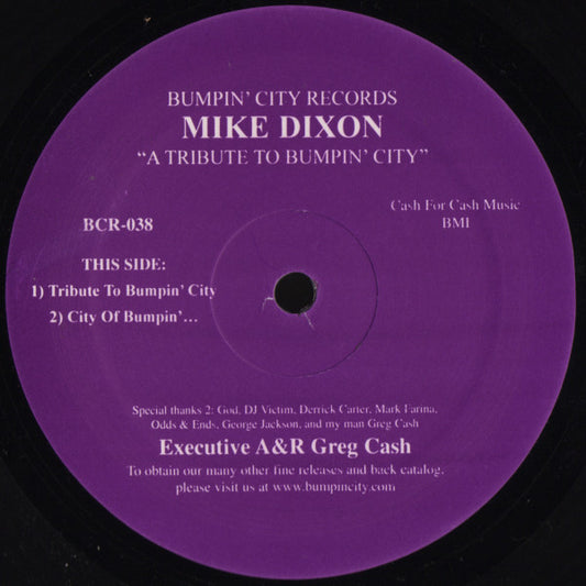 Mike Dixon : A Tribute To Bumpin City (12", S/Sided)