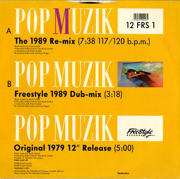 M (2) : Pop Muzik (The 1989 Re-mix) (12", Single)