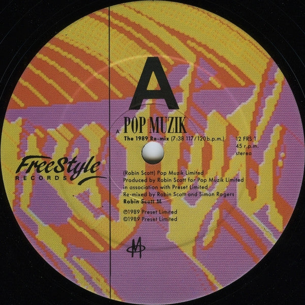 M (2) : Pop Muzik (The 1989 Re-mix) (12", Single)