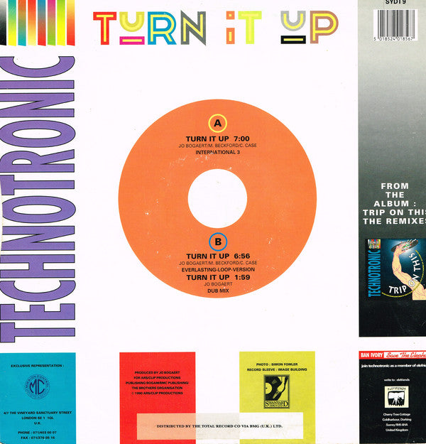 Technotronic Featuring Melissa & Einstein (2) : Turn It Up (12", Single)