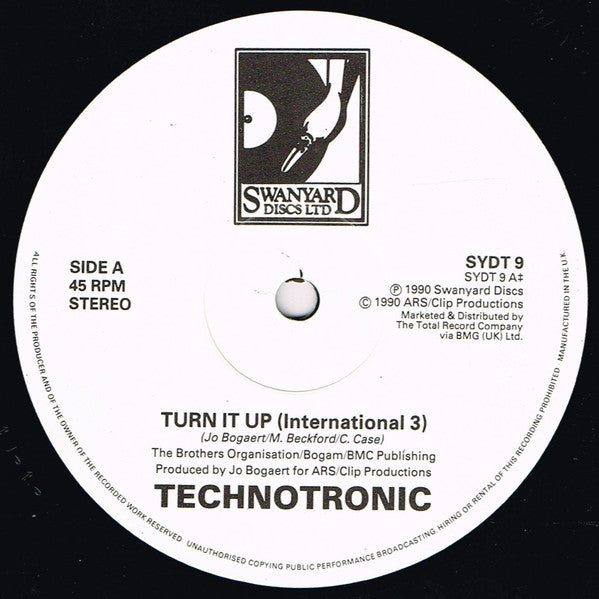 Technotronic Featuring Melissa & Einstein (2) : Turn It Up (12", Single)