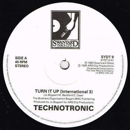 Technotronic Featuring Melissa & Einstein (2) : Turn It Up (12", Single)