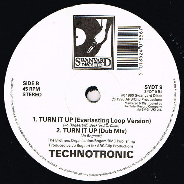 Technotronic Featuring Melissa & Einstein (2) : Turn It Up (12", Single)