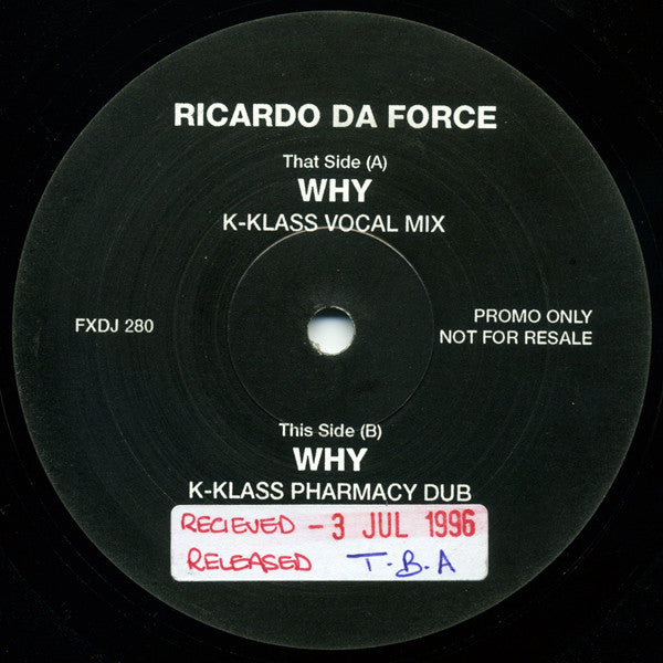 Ricardo Da Force : Why? (2x12", Promo)