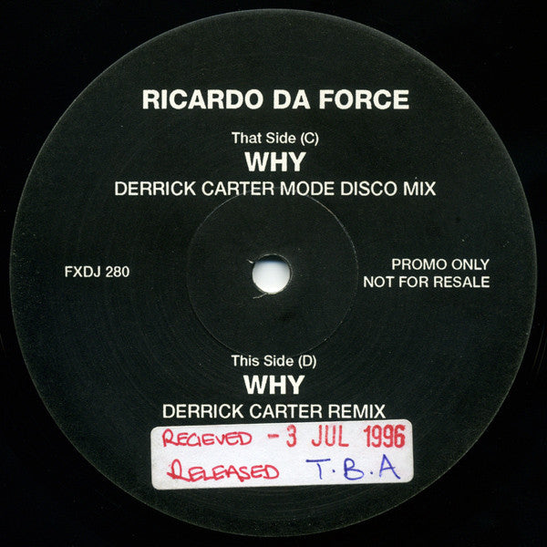 Ricardo Da Force : Why? (2x12", Promo)