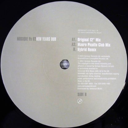 Musique (2) Vs U2 : New Years Dub (12")