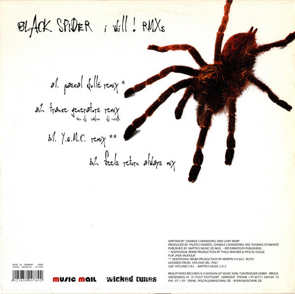 Black Spider : I Will ! Rmxs (12")