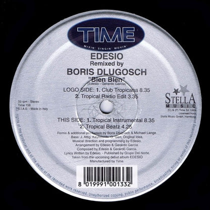 Edesio : Blen Blen (Remixed By Boris Dlugosch) (12")