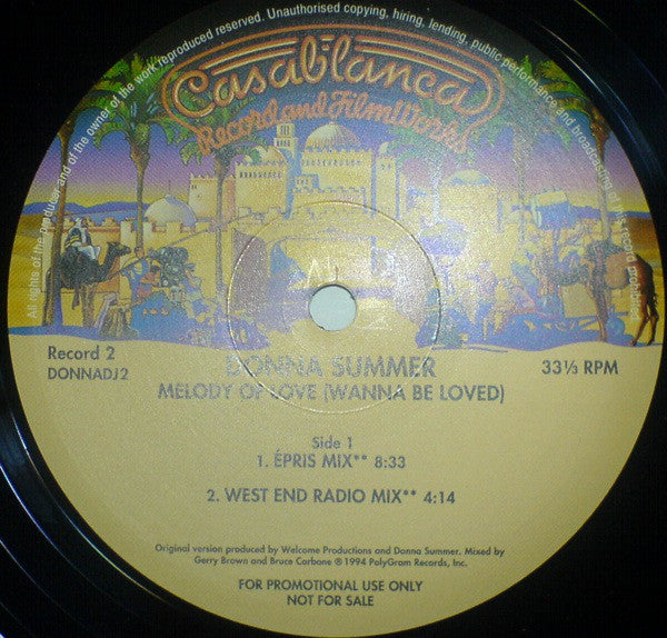 Donna Summer : Melody Of Love (2x12", Single, Promo)