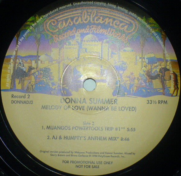 Donna Summer : Melody Of Love (2x12", Single, Promo)