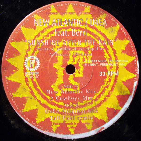 New Atlantic / U4EA (3) Feat. Berri : Sunshine After The Rain (12", Promo)