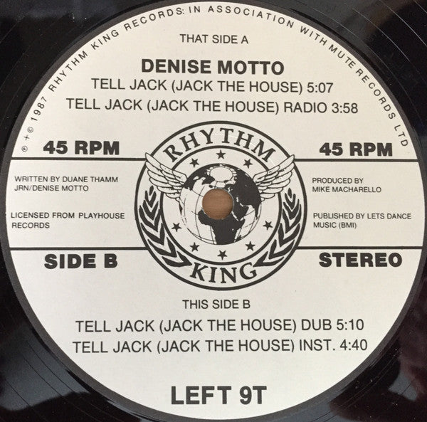 Denise Motto : Tell Jack (Jack The House) (12")