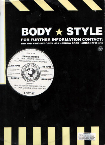 Denise Motto : Tell Jack (Jack The House) (12")