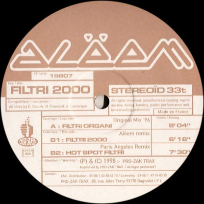 Alëem (2) : Filtri 2000 (12")