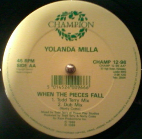 Yolanda Milla : When The Pieces Fall (Todd Terry Mixes) (12")