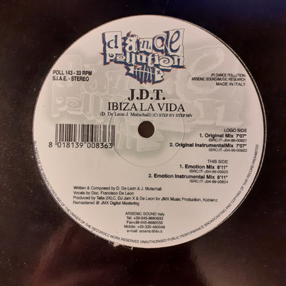 J.D.T. : Ibiza La Vida (12")