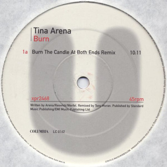 Tina Arena : Burn (Tony Moran Remixes) (12")