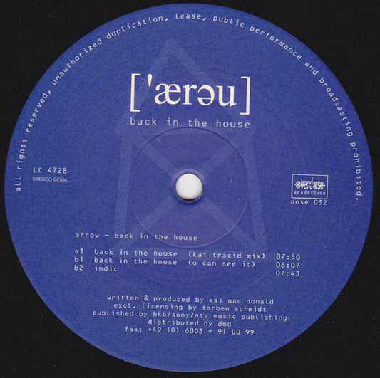 Arrow : Back In The House (12")