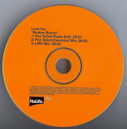 Love Inc : Broken Bones (CD, Single)