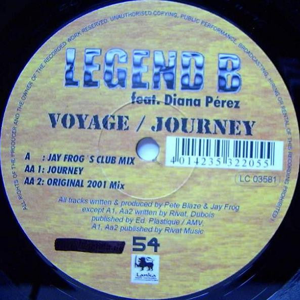 Legend B Feat. Diana Pérez : Voyage / Journey (12")