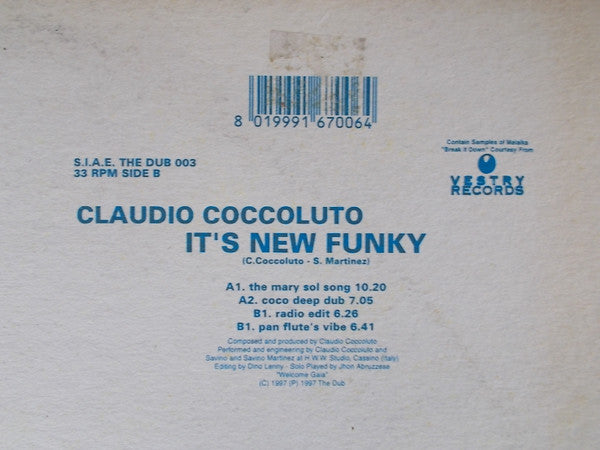 Claudio Coccoluto : It's New Funky (12")
