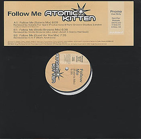 Atomic Kitten : Follow Me (12", Promo)