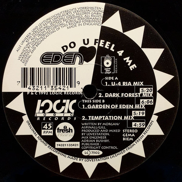 Eden : Do U Feel 4 Me (12")