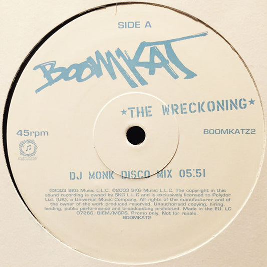 Boomkat : The Wreckoning (DJ Monk Disco Mix) (12", S/Sided)