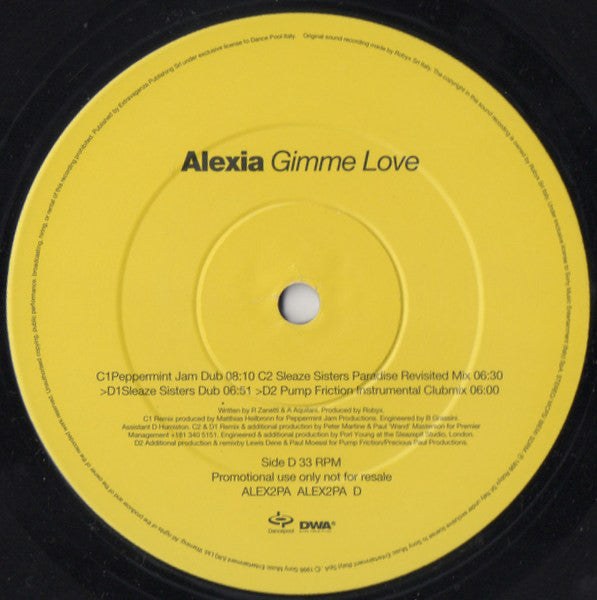 Alexia : Gimme Love (2x12", Promo)