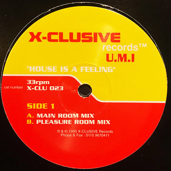 U.M.I. : House Is A Feeling (12")