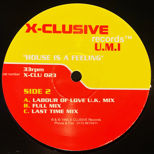 U.M.I. : House Is A Feeling (12")