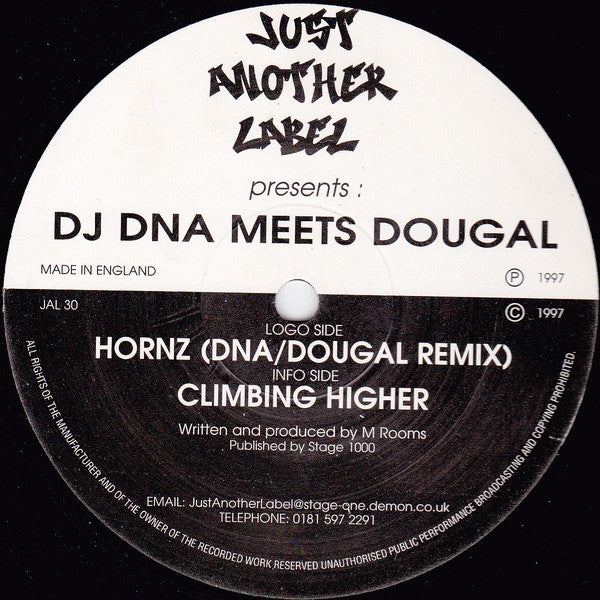 DJ DNA Meets Dougal* : Hornz / Climbing Higher (12")