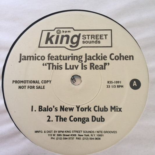 Jamico Featuring Jackie Cohen : This Luv Is Real (12", Promo)