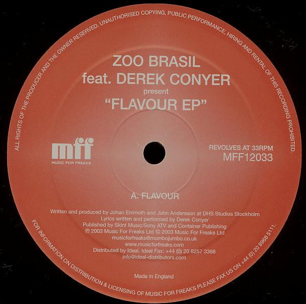 Zoo Brazil Feat. Derek Conyer : Flavour (12", EP)