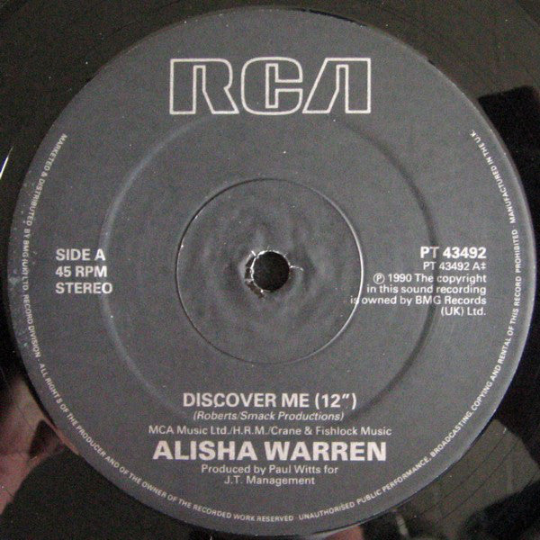 Alisha Warren : Discover Me (12")