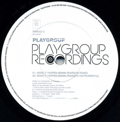 Playgroup : Make It Happen - Ewan Pearson + Zongamin Remixes (12")