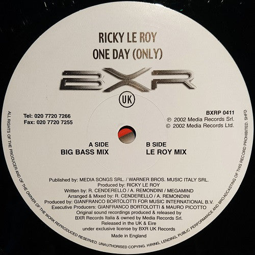 Ricky Le Roy : One Day (Only) (12")