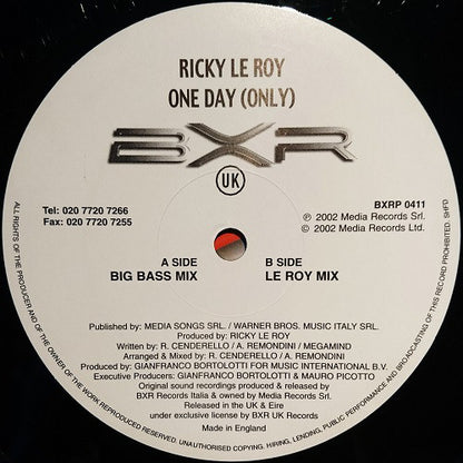Ricky Le Roy : One Day (Only) (12")