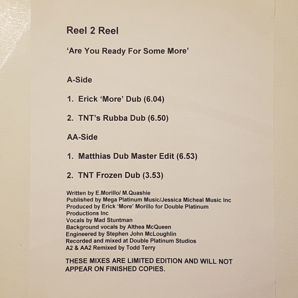 Reel 2 Real : Are You Ready For Some More (12", Ltd, TP)