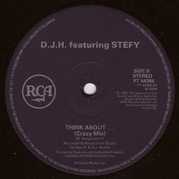 D.J.H. Featuring Stefy* : Think About... (12")