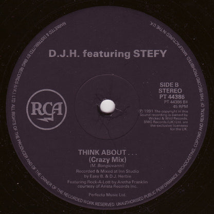 D.J.H. Featuring Stefy* : Think About... (12")
