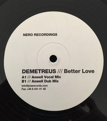 Demetreus : Better Love // Axwell Remixes (12")